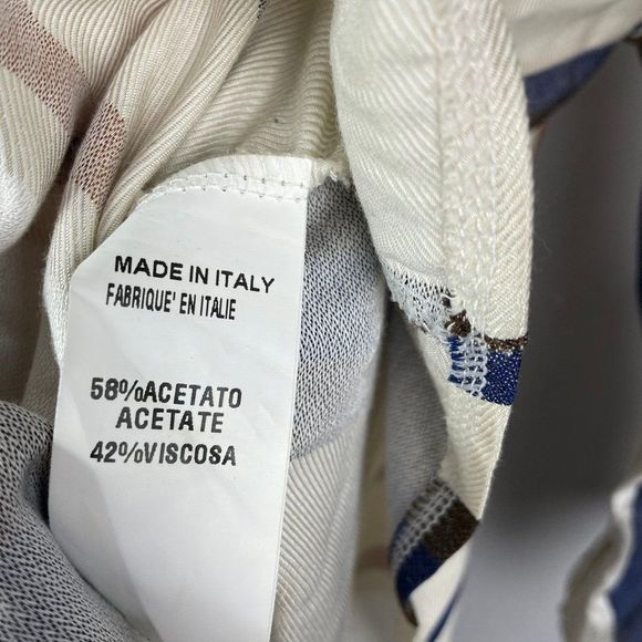 Luna Allegra  Made In Italy  V Neck Ruched 3/4 Sleeve Wrap Front Blouse - Picture 3 of 4